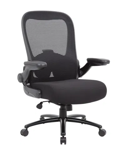 Boss Office Products 43.5-46.5" Polyester Mesh Heavy Duty Chair In Black