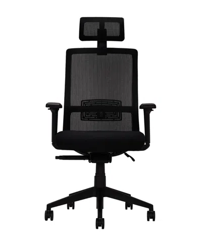 Boss Office Products 44-49" Polyester Mesh Back Memory Foam Chair In Black