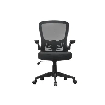 Boss Office Products Boss Black Mesh, Flip Arm, Task Chair, Black Frame