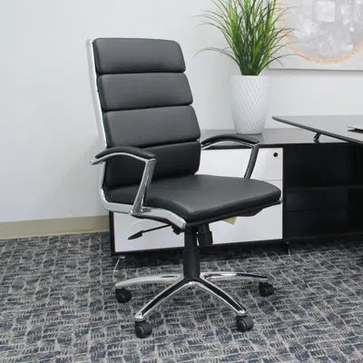 Boss Office Products Caressoft Plus Conference Chair In Black,smooth Vinyl