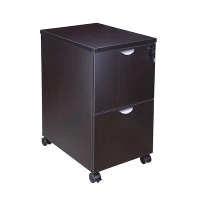 Boss Office Products Case Goods 2-drawer Mobile Vertical Filing Cabinet In Mocha