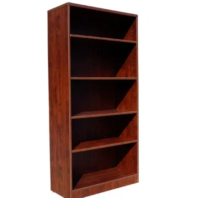 Boss Office Products Case Goods 65" H X 32" W Standard Bookcase In Mahogany
