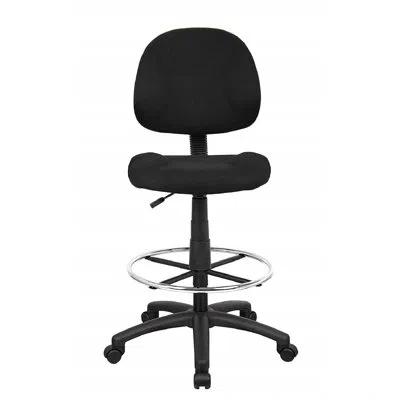 Boss Office Products Drafting Chair In Black Tweed