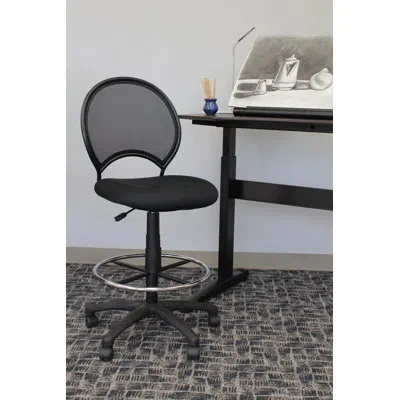 Boss Office Products Mesh Drafting Chair In Black