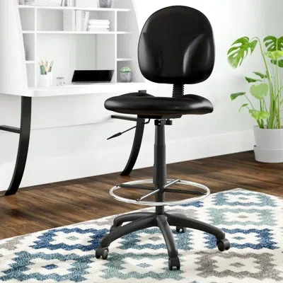 Boss Office Products Mid-back Drafting Chair In Black Caressoft