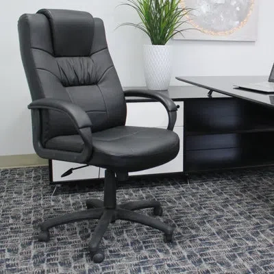 Boss Office Products Vinyl Executive Chair In Black