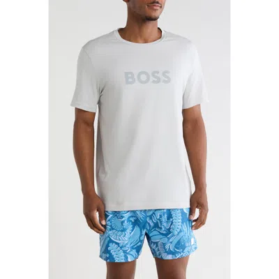 Boss Swimwear Logo T-shirt In Gray
