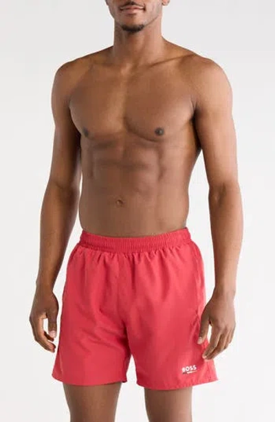Boss Swimwear Swordfish Swim Trunks In Red