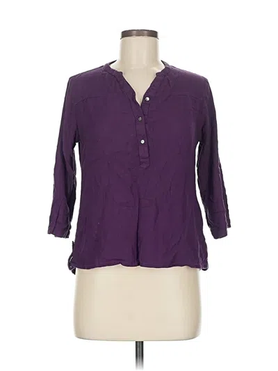 Pre-owned Bossini 3/4 Sleeve Button Down Shirt In Purple