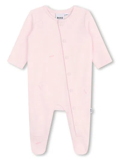 Bosswear Monogram-jacquard Babygrow In Pink