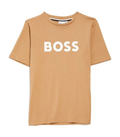 Bosswear Boss Kidswear Cotton Logo T-shirt (4-16 Years) In Beige