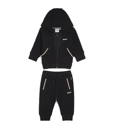 Bosswear Boss Kidswear Cotton-blend Logo Tracksuit In Black