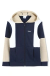 Bosswear Boss Kidswear Kids' Colorblock French Terry Zip Hoodie In Navy