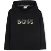 Bosswear Boss Kidswear Kids' Cotton Blend Pullover Hoodie In Black