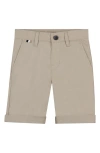 Bosswear Boss Kidswear Kids' Flat Front Stretch Cotton Bermuda Shorts In Stone