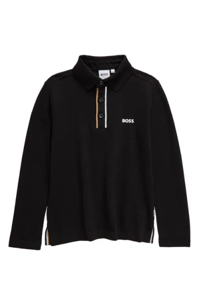 Bosswear Boss Kidswear Kids' Cotton Piqué Polo In Black