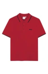 Bosswear Boss Kidswear Kids' Tipped Cotton Piqué Polo In Red