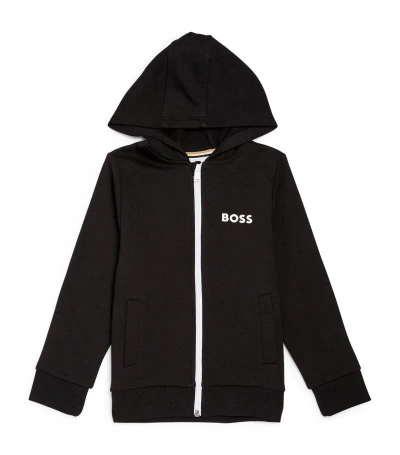 Bosswear Boss Kidswear Logo Zip-up Hoodie (4-16 Years) In Black