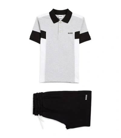 Bosswear Boss Kidswear Polo Shirt And Shorts Set (4-16 Years) In Grey