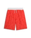 Bosswear Graphic-print Drawstring-waistband Swim Shorts In Bright Red