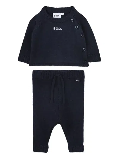 Bosswear Babies' Button-embellished Tracksuit Set In Blue