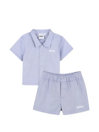 Bosswear Babies' Buttoned Collared Shirt In Blue