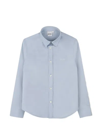 Bosswear Buttoned Long-sleeve Shirt In Blue