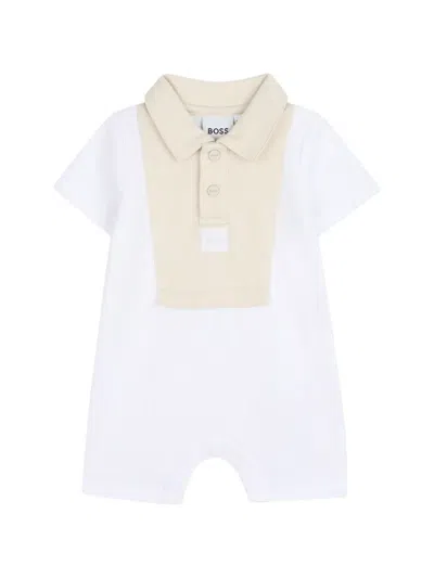 Bosswear Babies' Buttoned Polo Playsuit In Neutral