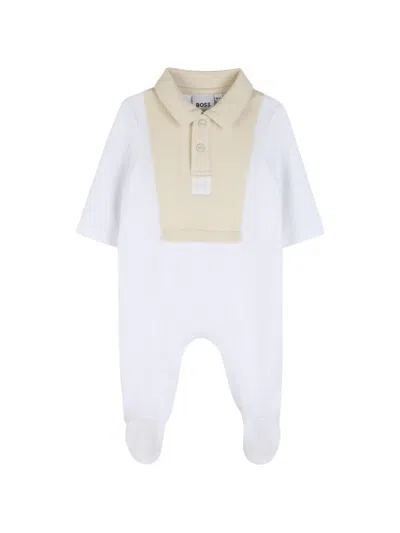 Bosswear Babies' Buttoned Pyjamas In White