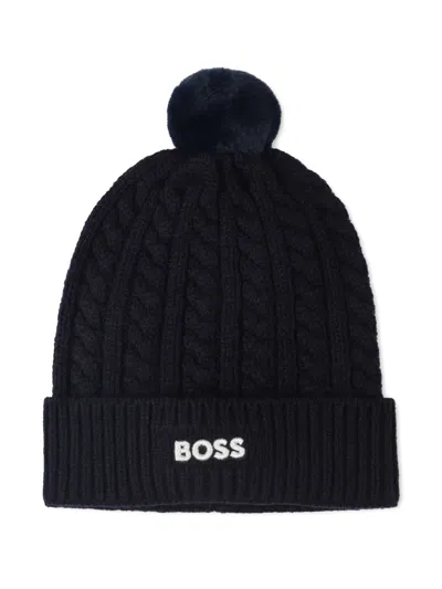 Bosswear Babies' Cable-knit Beanie In Black