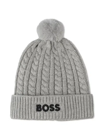 Bosswear Babies' Cable-knit Beanie In Gray