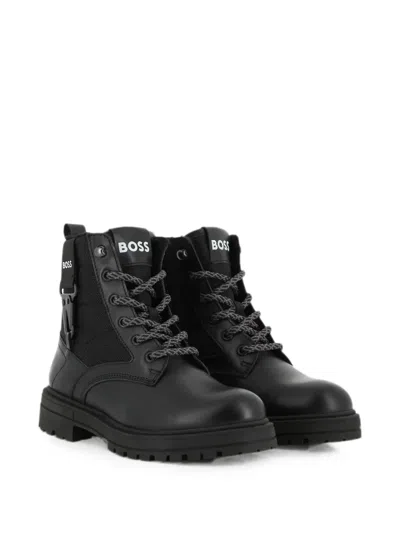 Bosswear Kids' Carabiner-detail Ankle Boots In Black