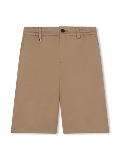 Bosswear Kids' Ceremony Elasticated-waist Shorts In 褐色