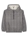 Bosswear Check-print Hooded Jacket In Gray