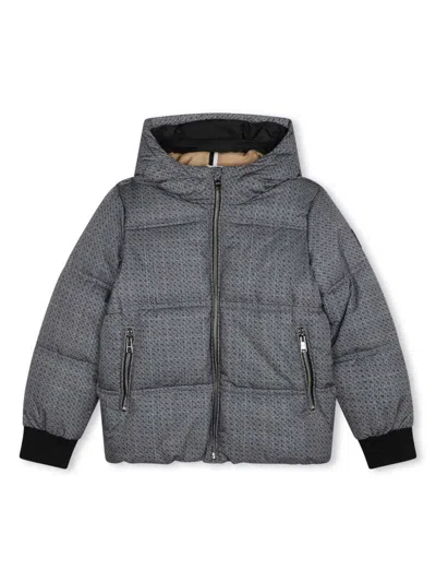 Bosswear Kids' Check Puffer Jacket In Grey