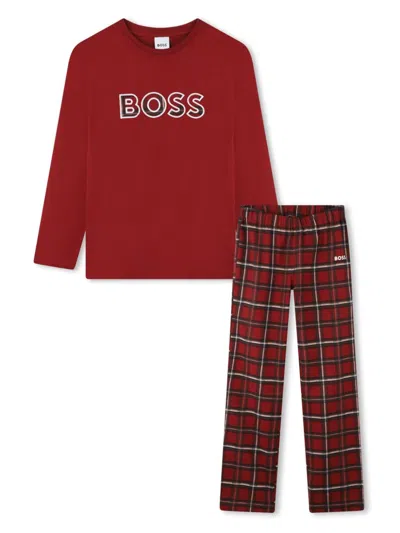 Bosswear Kids' Checked Pyjamas (set) In Red
