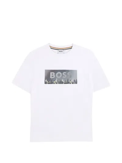 Bosswear Kids' City-print T-shirt In White
