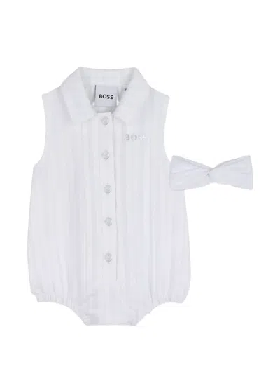 Bosswear Kids' Collared Headband Jumpsuit In White