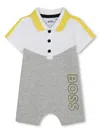 Bosswear Colour-block Cotton Romper In Grey