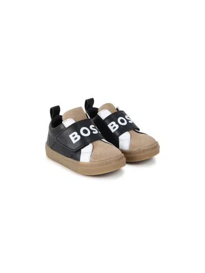 Bosswear Kids' Colour-block High-top Sneakers In Black