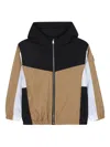 Bosswear Colour-block Hooded Jacket In Brown