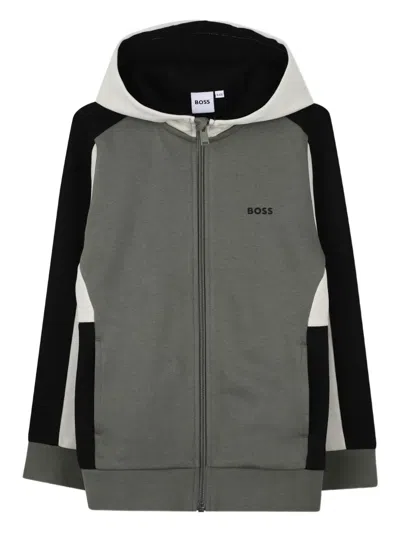 Bosswear Kids' Colour-block Hoodie In Green