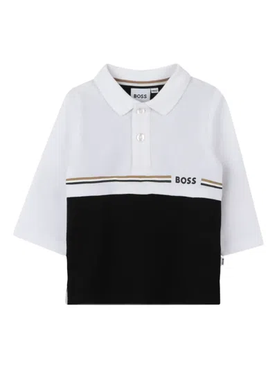 Bosswear Babies' Colour-block Polo Shirt In White