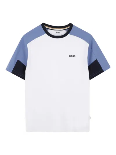 Bosswear Kids' Colour-block Shorts Set In White