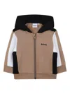 Bosswear Colour-block Zip-up Hoodie In Brown