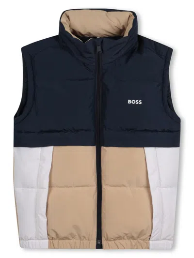 Bosswear Kids' Colourblock Gilet In Blue