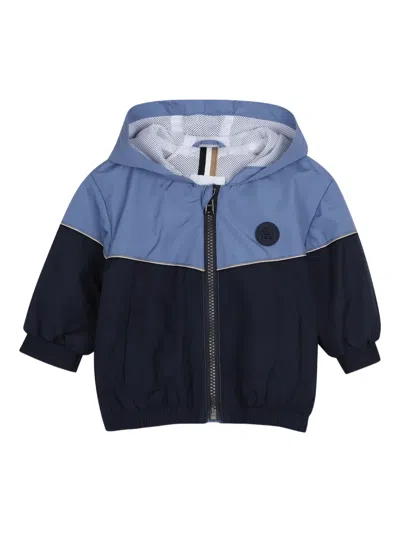Bosswear Babies' Colourblock Hooded Coat In Blue