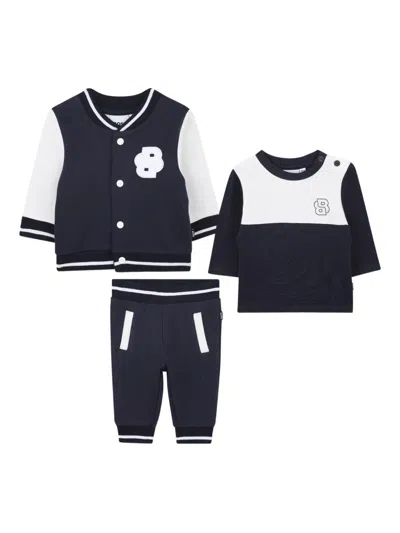 Bosswear Babies' Colour-block Tracksuit Set In Blue