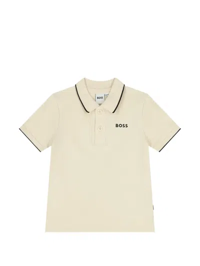 Bosswear Babies' Contrasting-trim Polo Shirt In Neutral