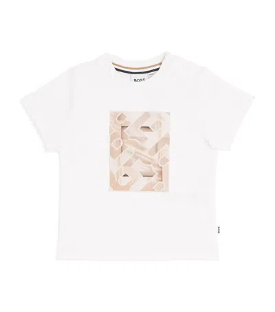 Bosswear Kids' Cotton Graphic Logo T-shirt In White